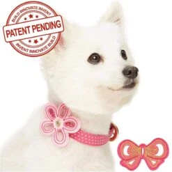 Dog Collar With 2 Detachable Bowties For Stylish Pets -Dog & Cat Store pink4