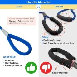 Nylon Dog Rope Leash With Neoprene Handle For Girl Boy, 4ft Blue Pink -Dog & Cat Store rope leash 63fbb43b a09b 41f8 82db c0e722268330