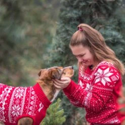 Holiday Family Matching Sweater In True Red For All -Dog & Cat Store xmasmatch3
